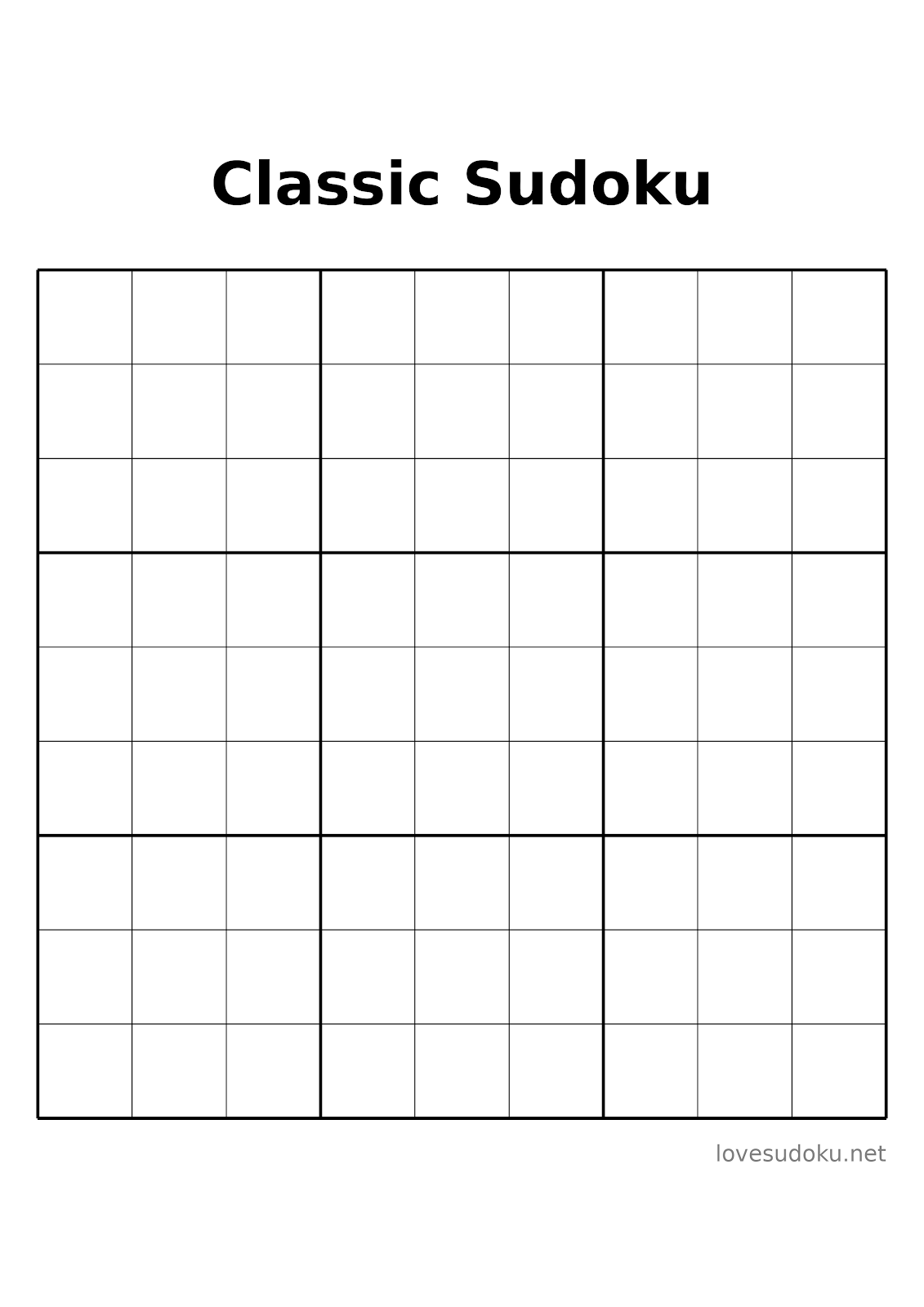 blank sudoku sheet printable free